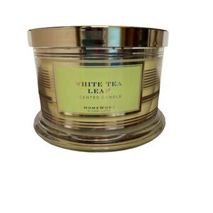 HomeWorx by Harry Slatkin 4 Wick Scented Candle White Tea Leaf NEW
